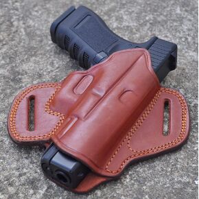 Ottoza Handmade Leather Gun Holster Glock (17/19/19X/23) Right Handed Glock 19 Holster Owb - Glock 19X Holster Owb - Glock 17 Holster Owb - Glock 23 Holster Owb Brown No:243