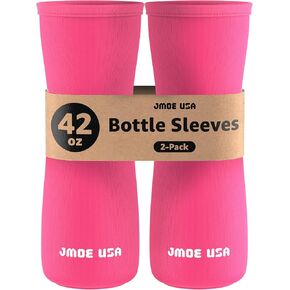 42oz Sleeve Compatible With Cirkul Water Bottle | Fits Plastic and Stainless Steel Bottles | Neoprene Sweat Absorbing Material | Fitted Design | 2-Pack | Insulated Cover (Black)