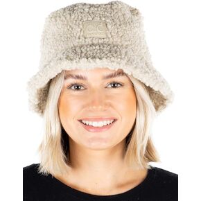 Funky Junque Women’s Bucket Hat Fuzzy Faux Fur Sherpa Winter Teddy Fisherman