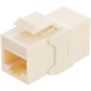 NavePoint CAT6A UTP Inline Keystone Coupler, 15 Pack, Ivory