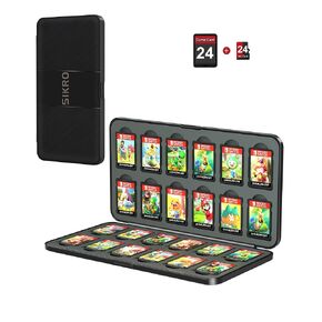 SIKROFEGEN Switch Game Holder With 24 Slots For Game Card And Micro Sd Card ,Game Card Case For Nintendo Switch/ Oled 2021/Switch Lite ,Portable Switch Cartridge Case