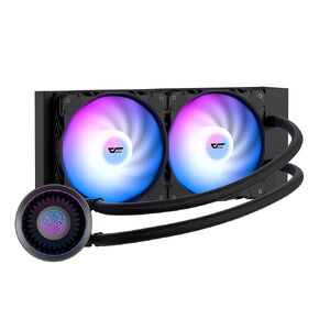 darkFlash DNA360A AIO CPU Liquid Cooler, High-Performance Pump, ARGB Sync, PWM Fans, with Customizable darkFlash Logo Display, Compatible with Intel 1700/1200/115X, AMD AM4/AM5 (White, 360mm AIO)