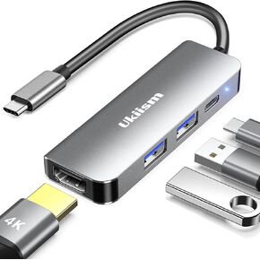 USB C Hub HDMI Adapter, 4-in-1 USB C to HDMI Hub with 100W PD, USB 3.0/2.0, USB C Dongle for MacBook Air/Pro, iPad Pro, Mac, Dell/Acer/HP/ASUS/Steam Deck/Rog Ally