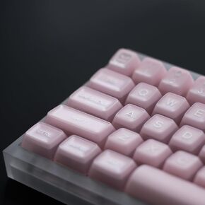 Pink Jade Keycaps Double Shot PBT Keycaps SA Profile 142 Keys Shine Through Keycaps Translucent Custom Keycaps Set for for 61/64/68/84/87/100/104/108 Mechanical Keyboard