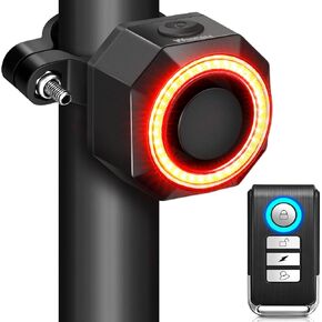 WSDCAM Smart Bike Tail Light Alarm Bike Brake Light Auto ON/Off Anti Theft Bike Alarm with Remote Waterproof Bicycle Alarm Rear Bike Light Bicycle Tail Light LED Rechargeable