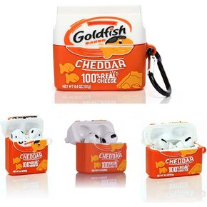 Silicone Case Cute Cover Compatible for Apple Airpods 1,2,3&Pro [Snacks Candy Series] (Airpods Pro Case, Gold Fish)