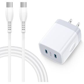 Samsung Charger Fast Charging Cord Android Phone Charger Block 30W for Samsung Galaxy A16 5G A15 A25 A35 A54 S24 FE S24 Ultra S23 Plus S22,Pixel 9 Pro 8a 7,2 Port USB C Wall Plug 6FT Type C to C Cable