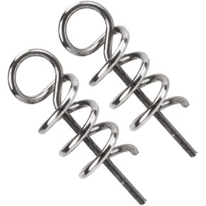 BORDSTRACT 50PCS لينة إغراء الربيع تويست قفل، 14mm الفولاذ المقاوم للصدأ لينة إغراء كرنك هوك دبوس، قفل برغي الصيد ثابت مزلاج حارس الطعم، هوك الصيد توسيط دبوس لطعم الدودة
