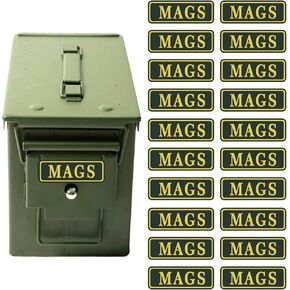 Qty Label Ammo Can Stickers - Organize and Identify Your Ammunition Collection for Gunsmiths and Armorer -Decal Label 9MM 5.56 7.62 12GA .22 .223 .308 .300 .380 .45 (20 Pack)
