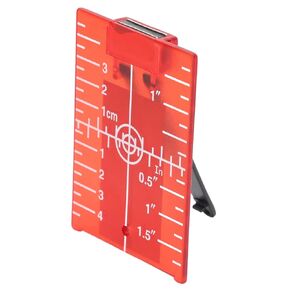 Laser Target Card, ABS Laser Target Magnetic Floor Target Card Plate with Bracket Inch Metric Scale 105 x 75mm(Green), tips (Red)