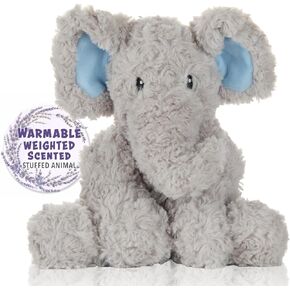 Warm Pals - Sweet Elephant - 1.5lbs - Cozy Microwavable Lavender Scented Plush Toys - Heated Stuffed Animal - Heatable Coolable Bedtime Comfort Plushie