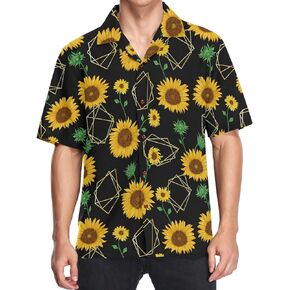 Hawaiian Shirts for Men Short Sleeve Aloha Beach Shirt Thanksgiving Leaf Autumn Fall Floral Summer Casual Button Down Shirts