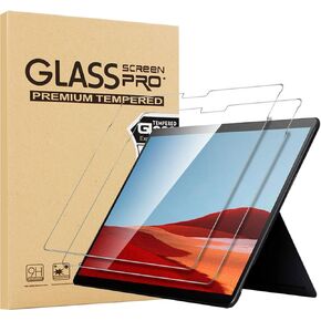 2 Pack Screen Protector for Microsoft Surface Pro 10 (2024) / Surface Pro 9 (2022) / Surface Pro 8 (2021) / Surface Pro X (13 inch) (2021/2019) - Clear Tempered Glass Screen Protector