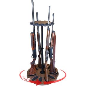 Rush Creek Creations | Spinning Indoor Gun Rack for Rifles & Shotguns for Convenient Gun Accessibility, Gun Holder for 12 Real Guns, Great Alternative for Gun Cabinet/Gun Safe for Rifles and Pistols