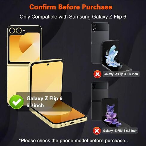 Samsung Galaxy Z Flip 6 Privacy Screen Protector, 2 Pack Inner Anti-Spy Soft Film + 2 Pack Black/Front/Outer Tempered Glass Screen Saver[28°Anti Peep] No Bubble, Case Friendly, Anti Scratch in Saudi Arabia