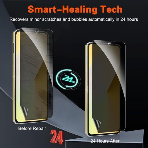 Samsung Galaxy Z Flip 6 Privacy Screen Protector, 2 Pack Inner Anti-Spy Soft Film + 2 Pack Black/Front/Outer Tempered Glass Screen Saver[28°Anti Peep] No Bubble, Case Friendly, Anti Scratch in Saudi Arabia