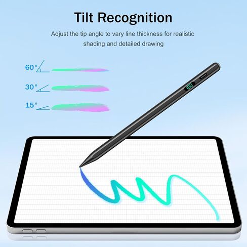 Stylus Pen for iPad 2024-2018 with LED Power Display Fast Charge,Palm Rejection Pencil for iPad Air 11/13 M2,iPad Pro 11/13 M4,iPad 10/9/8/7/6th,iPad Pro 11/12.9",iPad Air 5/4/3rd,iPad Mini 7/6/5 in Kuwait