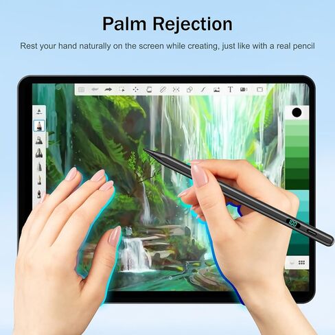 Stylus Pen for iPad 2024-2018 with LED Power Display Fast Charge,Palm Rejection Pencil for iPad Air 11/13 M2,iPad Pro 11/13 M4,iPad 10/9/8/7/6th,iPad Pro 11/12.9",iPad Air 5/4/3rd,iPad Mini 7/6/5 in Kuwait