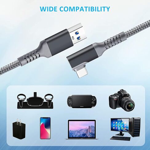 Tiergrade Link Cable for Meta Quest 3, 16FT USB 3.0 to Type-C Cable Accessories Compatible with Quest 2/Pro, PICO4/Pro, High Speed Data Transfer and Fast Charging for VR Headset and Gaming PC in Saudi Arabia