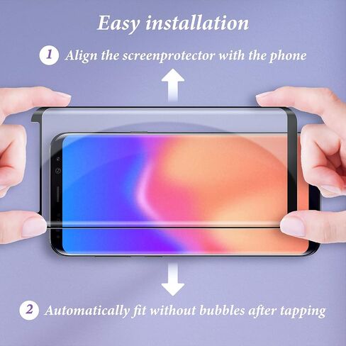 2 Pack Screen Protector for Samsung Galaxy S9, 3D Curved Easy Installation Case-Friendly HD Tempered Glass for Samsung Galaxy S9 in Saudi Arabia