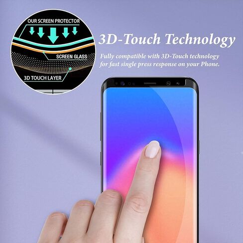 2 Pack Screen Protector for Samsung Galaxy S9, 3D Curved Easy Installation Case-Friendly HD Tempered Glass for Samsung Galaxy S9 in Saudi Arabia