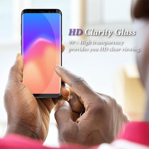 2 Pack Screen Protector for Samsung Galaxy S9, 3D Curved Easy Installation Case-Friendly HD Tempered Glass for Samsung Galaxy S9 in Saudi Arabia