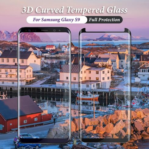 2 Pack Screen Protector for Samsung Galaxy S9, 3D Curved Easy Installation Case-Friendly HD Tempered Glass for Samsung Galaxy S9 in Saudi Arabia