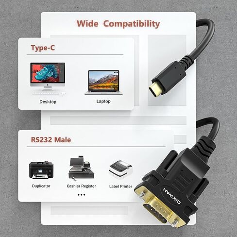 USB to RS232, USB Serial Adapter with FTDI Chipset,USB 2.0 to Male DB9 Serial Cable for Windows 11,10, 8, 7, Vista, XP, 2000, Linux and Mac OS(6ft)… in Kuwait