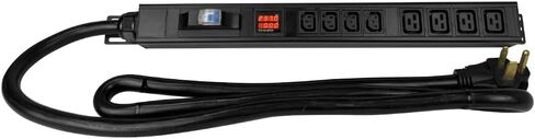 Metered-Breaker-Surge Protection PDU, 240V, L6-50P, 50A, 12000W, 4 C13 & 4 C19 Outlets, Rack Mount in Saudi Arabia