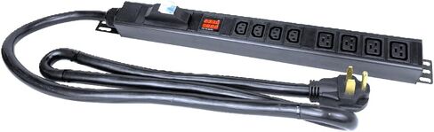 Metered-Breaker-Surge Protection PDU, 240V, L6-50P, 50A, 12000W, 4 C13 & 4 C19 Outlets, Rack Mount in Saudi Arabia