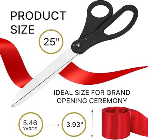25" Black Grand Opening Scissors –Black Giant Scissors for Ribbon Cutting Ceremony 25 Inch Black Scissors Heavy Duty Scissors Giant Ribbon Cutting Scissors for Inauguration Ceremonies & Special Events in Kuwait