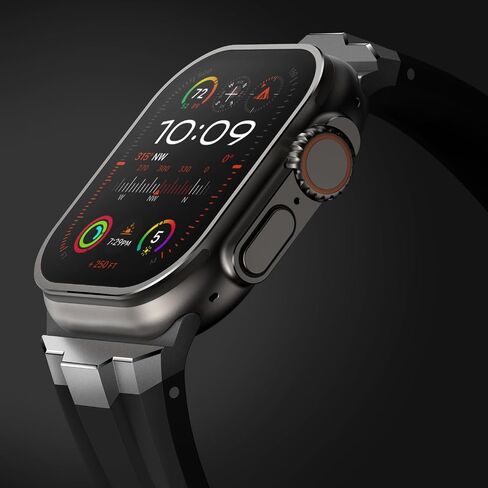 سوار رياضي مناسب لساعة Apple Watch Ultra 2/Ultra Bands 49 مم 46 مم 45 مم 44 مم 42 مم (السلسلة 3)، موصل عريض متين من الفولاذ المقاوم للصدأ 316L حزام سيليكون متين لـ iWatch Ultra 10 9 8 7 6 5 4 3 SE in Saudi Arabia