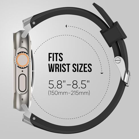 سوار رياضي مناسب لساعة Apple Watch Ultra 2/Ultra Bands 49 مم 46 مم 45 مم 44 مم 42 مم (السلسلة 3)، موصل عريض متين من الفولاذ المقاوم للصدأ 316L حزام سيليكون متين لـ iWatch Ultra 10 9 8 7 6 5 4 3 SE in Saudi Arabia