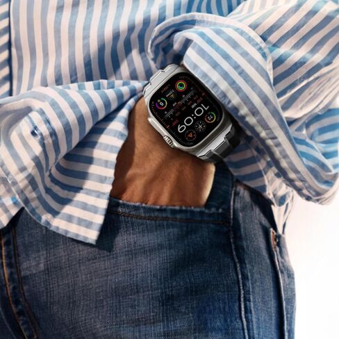 سوار رياضي مناسب لساعة Apple Watch Ultra 2/Ultra Bands 49 مم 46 مم 45 مم 44 مم 42 مم (السلسلة 3)، موصل عريض متين من الفولاذ المقاوم للصدأ 316L حزام سيليكون متين لـ iWatch Ultra 10 9 8 7 6 5 4 3 SE in Saudi Arabia