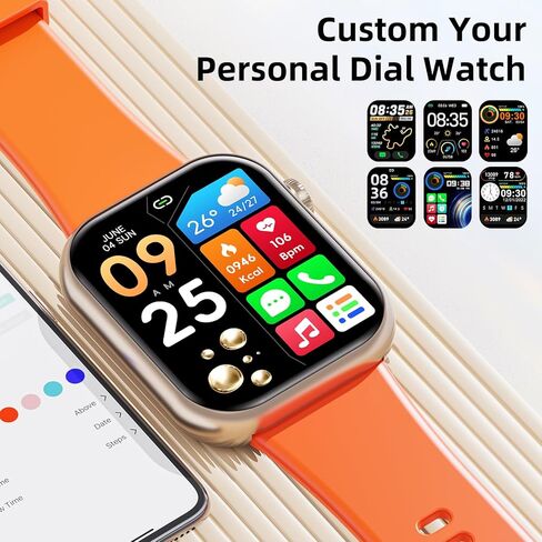 ساعة هواجول الذكية، ساعة ذكية للاتصال بالبلوتوث للرجال والنساء، عداد الخطى، أوضاع تمرين متعددة، متوافقة مع iOS وأندرويد، شاشة 1.83 بوصة لتتبع اللياقة البدنية in Kuwait