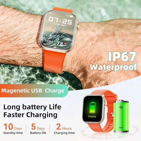 ساعة هواجول الذكية، ساعة ذكية للاتصال بالبلوتوث للرجال والنساء، عداد الخطى، أوضاع تمرين متعددة، متوافقة مع iOS وأندرويد، شاشة 1.83 بوصة لتتبع اللياقة البدنية in Kuwait