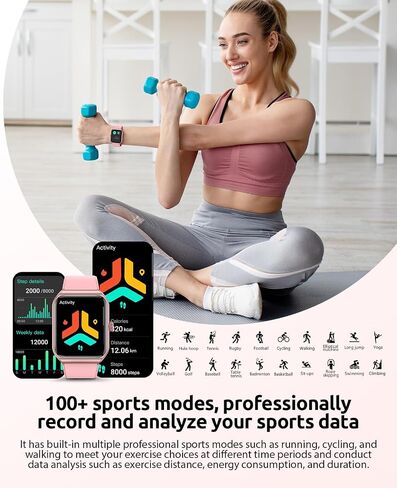 Smart Watch for Women, 1.91" HD Touch Screen Smartwatch with 100+ Sports, Blood Pressure, Heart Rate, Blood Oxygen, Sleep Monitor, IP68 Waterproof Fitness Tracker Compatible with Android iOS iPhone in Saudi Arabia