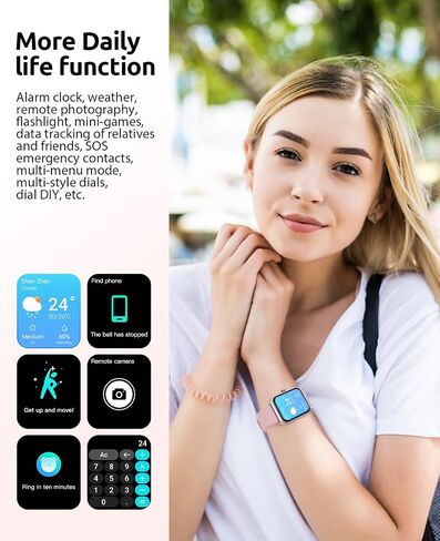 Smart Watch for Women, 1.91" HD Touch Screen Smartwatch with 100+ Sports, Blood Pressure, Heart Rate, Blood Oxygen, Sleep Monitor, IP68 Waterproof Fitness Tracker Compatible with Android iOS iPhone in Saudi Arabia