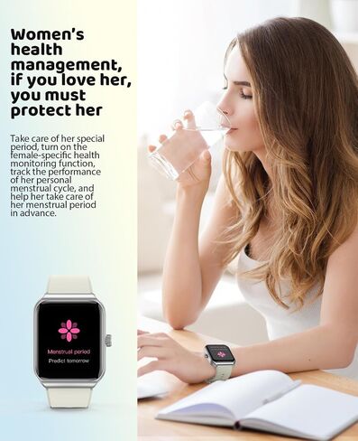 Smart Watch for Women, 1.91" HD Touch Screen Smartwatch with 100+ Sports, Blood Pressure, Heart Rate, Blood Oxygen, Sleep Monitor, IP68 Waterproof Fitness Tracker Compatible with Android iOS iPhone in Saudi Arabia