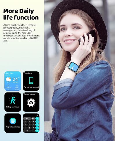 Smart Watch for Women, 1.91" HD Touch Screen Smartwatch with 100+ Sports, Blood Pressure, Heart Rate, Blood Oxygen, Sleep Monitor, IP68 Waterproof Fitness Tracker Compatible with Android iOS iPhone in Saudi Arabia