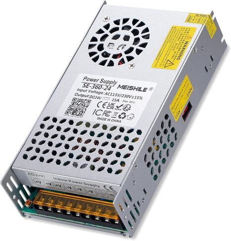 MEISHILE 24V 15A 360W تحويل محول التيار المتردد إلى DC محول لمصباح ضوء شريط السائق LED، طابعة ثلاثية الأبعاد، مكبر للصوت، آلة، 120V 110V إلى 24Volt 3A 4A 5A 8A 10A 12Amp in Kuwait