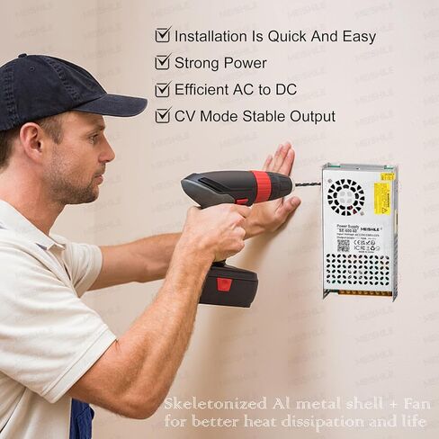 MEISHILE 24V 15A 360W تحويل محول التيار المتردد إلى DC محول لمصباح ضوء شريط السائق LED، طابعة ثلاثية الأبعاد، مكبر للصوت، آلة، 120V 110V إلى 24Volt 3A 4A 5A 8A 10A 12Amp in Kuwait