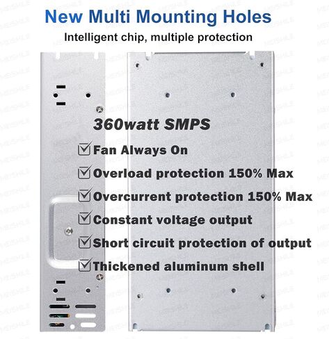 MEISHILE 24V 15A 360W تحويل محول التيار المتردد إلى DC محول لمصباح ضوء شريط السائق LED، طابعة ثلاثية الأبعاد، مكبر للصوت، آلة، 120V 110V إلى 24Volt 3A 4A 5A 8A 10A 12Amp in Kuwait