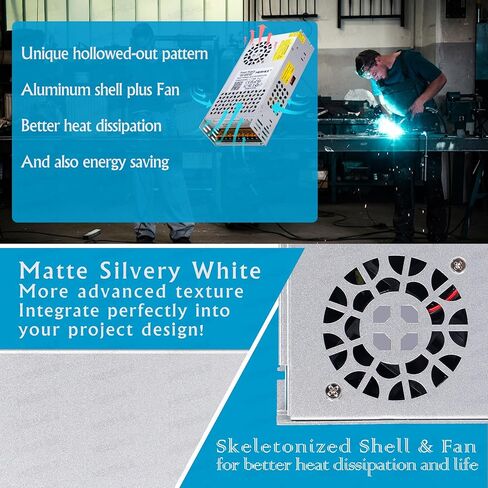 MEISHILE 24V 15A 360W تحويل محول التيار المتردد إلى DC محول لمصباح ضوء شريط السائق LED، طابعة ثلاثية الأبعاد، مكبر للصوت، آلة، 120V 110V إلى 24Volt 3A 4A 5A 8A 10A 12Amp in Kuwait