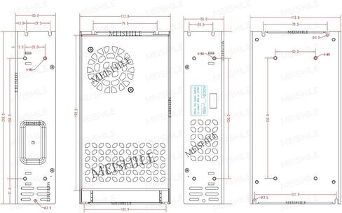 MEISHILE 24V 15A 360W تحويل محول التيار المتردد إلى DC محول لمصباح ضوء شريط السائق LED، طابعة ثلاثية الأبعاد، مكبر للصوت، آلة، 120V 110V إلى 24Volt 3A 4A 5A 8A 10A 12Amp in Kuwait