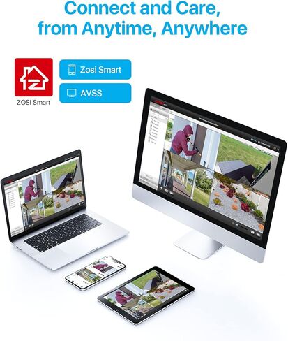 ZOSI 4 Pack 1080p 2MP HD-TVI كاميرا مراقبة منزلية خارجية داخلية 1920TVL، كاميرا مراقبة مقاومة للطقس CCTV كاميرا قبة سوداء، رؤية ليلية 80 قدمًا، 24 قطعة LED، زاوية رؤية 90 درجة in Kuwait