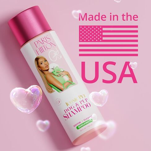 شامبو باريس هيلتون للكلاب - شامبو الحيوانات الأليفة المعطر بالبازلاء والفانيليا للكلاب والجراء، الشوفان المغذي والصبار، 480 مل - العناية الفاخرة للكلاب من جميع السلالات in Kuwait