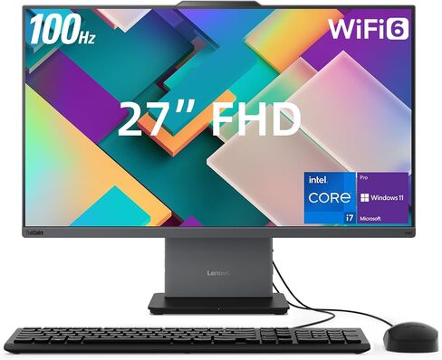 كمبيوتر سطح المكتب Lenovo ThinkCentre Neo 50a الكل في واحد، شاشة 27 بوصة FHD 100 هرتز، Intel Core i7-13620H، ذاكرة الوصول العشوائي DDR5 سعة 32 جيجابايت، SSD 1 تيرابايت، كاميرا ويب، HDMI، النوع C، Wi-Fi 6، لوحة مفاتيح وماوس سلكية، Windows 11 برو in Saudi Arabia