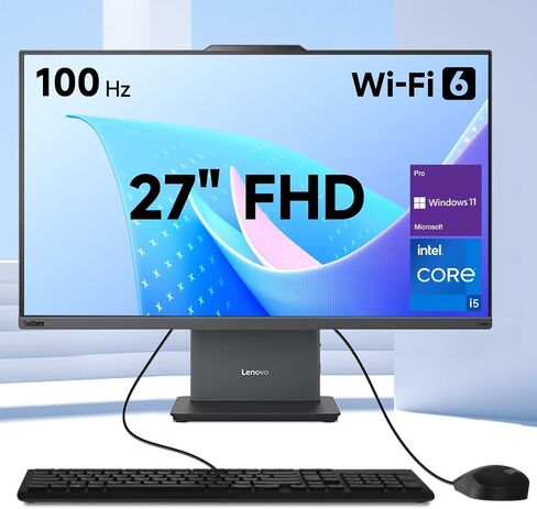 كمبيوتر سطح المكتب Lenovo ThinkCentre Neo 50a الكل في واحد، شاشة 27 بوصة FHD 100 هرتز، Intel Core i7-13620H، ذاكرة الوصول العشوائي DDR5 سعة 32 جيجابايت، SSD 1 تيرابايت، كاميرا ويب، HDMI، النوع C، Wi-Fi 6، لوحة مفاتيح وماوس سلكية، Windows 11 برو in Saudi Arabia