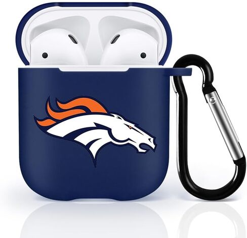 fit Broncos for AirPods 1/2 Case Cover, Designed for AirPods 1/2 Case,[Three-Layer Upgraded Protection] Soft Skin Friendly Liquid Silicone Case Cover Accessories with Keychain in Saudi Arabia